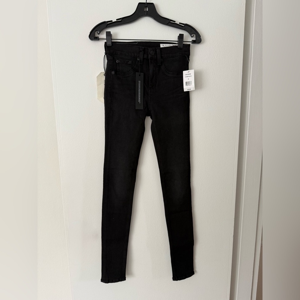 rag & bone Jet Black Skinny Jeans NWT